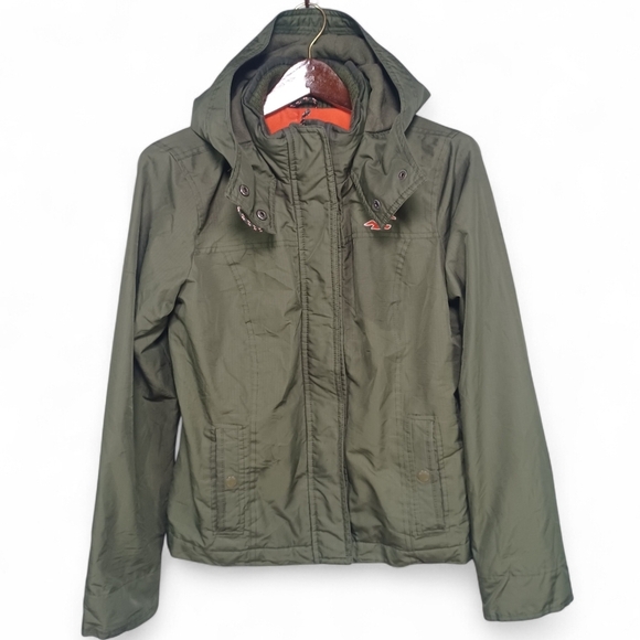 Hollister Other - Hollister Girls Youth Large Green Hooded Winter Jacket Fleece Lined Zip Up Coat